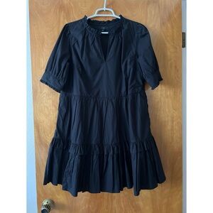 J. Crew Black Ruffle Dress